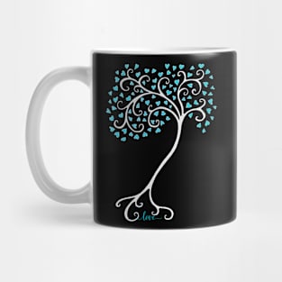 White Love Heart Tree Mug